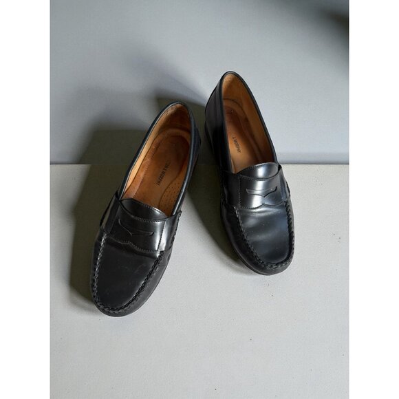 JOHNSTON & MURPHY Black Leather Oxford Slip On Dress Loafers Size 11 - Picture 1 of 8